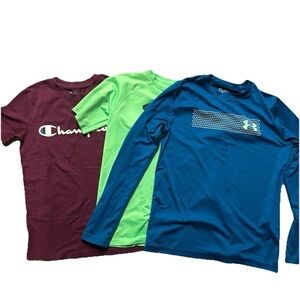 Youth Boys Under Armour Champion Long Sleeve Short Sleeve Shirts Size Medium